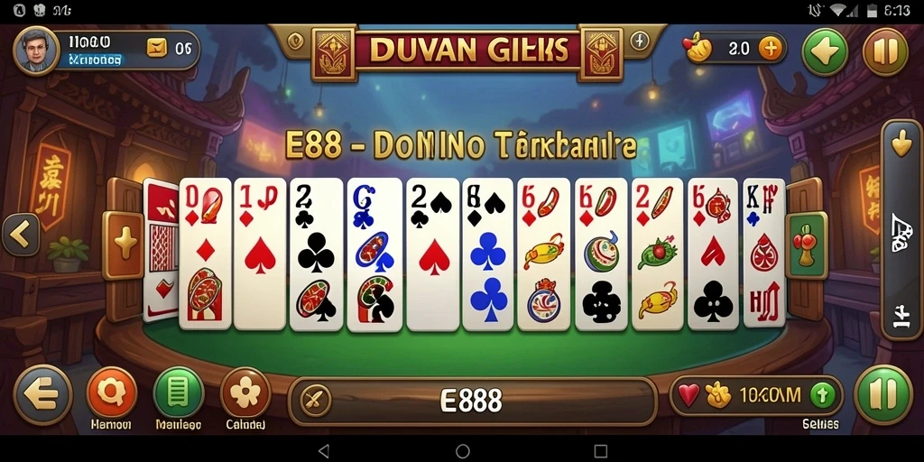 Tampilan gameplay <strong>E88</strong> menunjukkan keseruan bermain Domino.