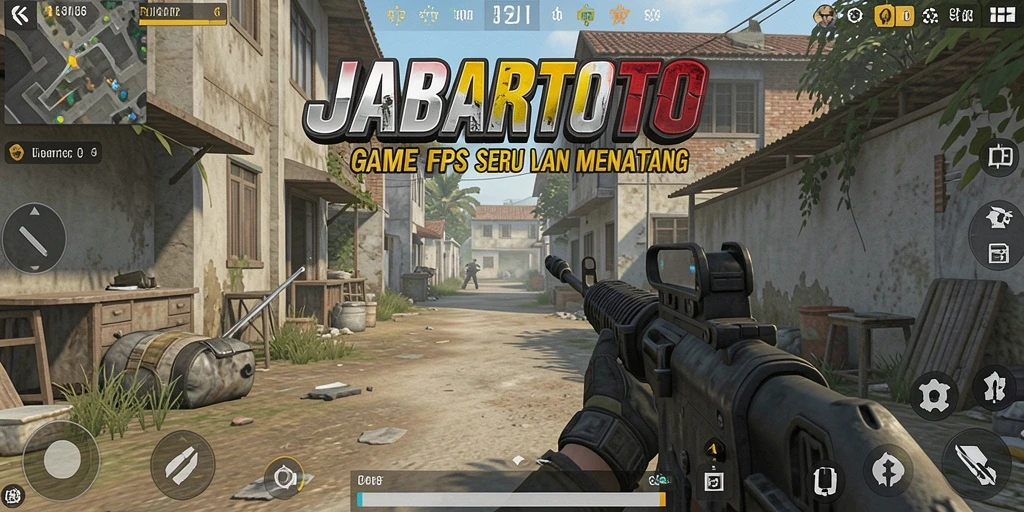 Screenshot gameplay JABARTOTO menunjukkan aksi tembak-menembak yang intens.