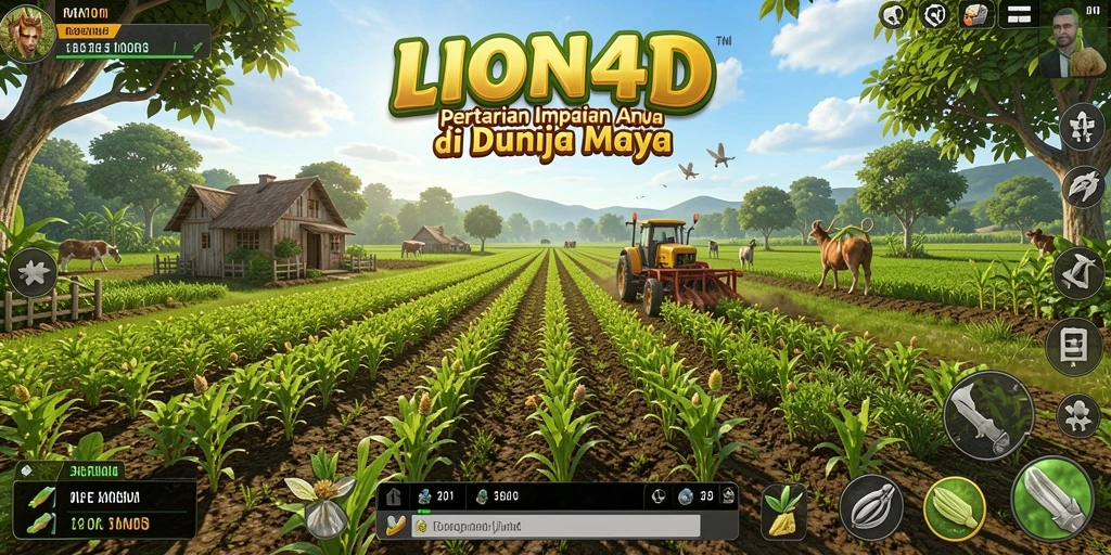 Gameplay seru LION4D saat berkebun dan mengelola pertanian.