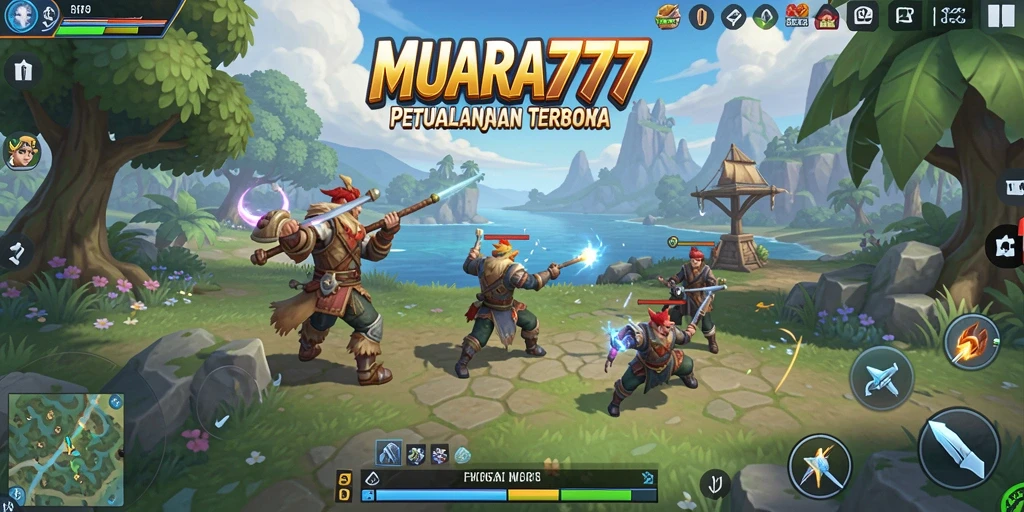 Tampilan gameplay seru di dunia terbuka MUARA777 yang menakjubkan.